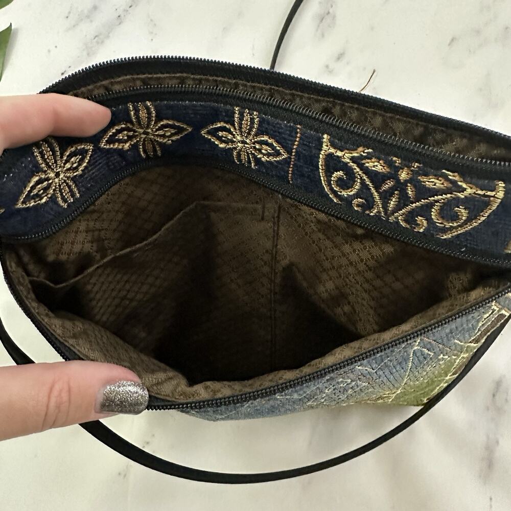 Danny K Vintage Y2k Tapestry Purse Bag Blue Green Floral Cross Body Boho - Picture 8 of 8